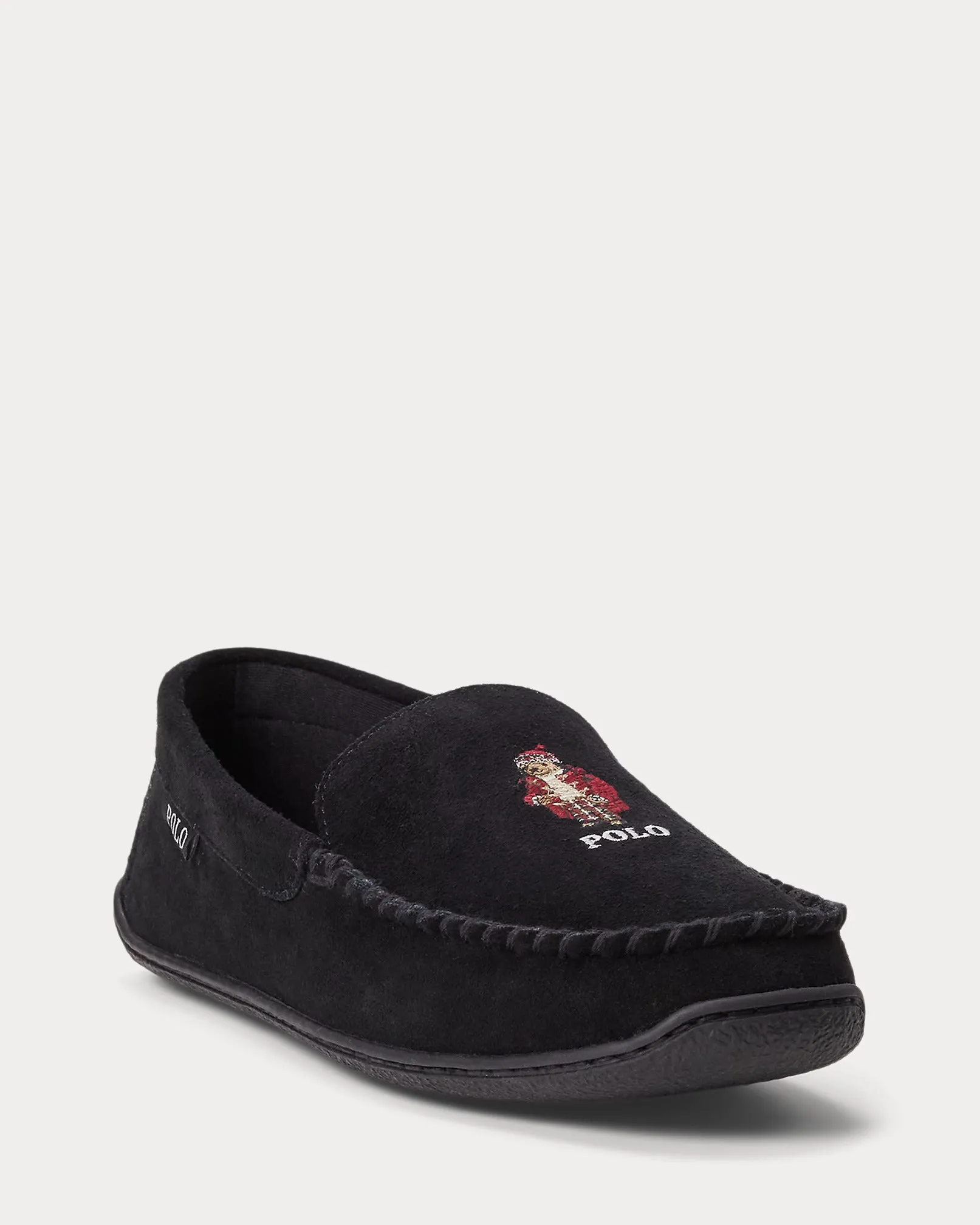 Ralph Lauren Brenan Polo Bear Suede Slipper | Black