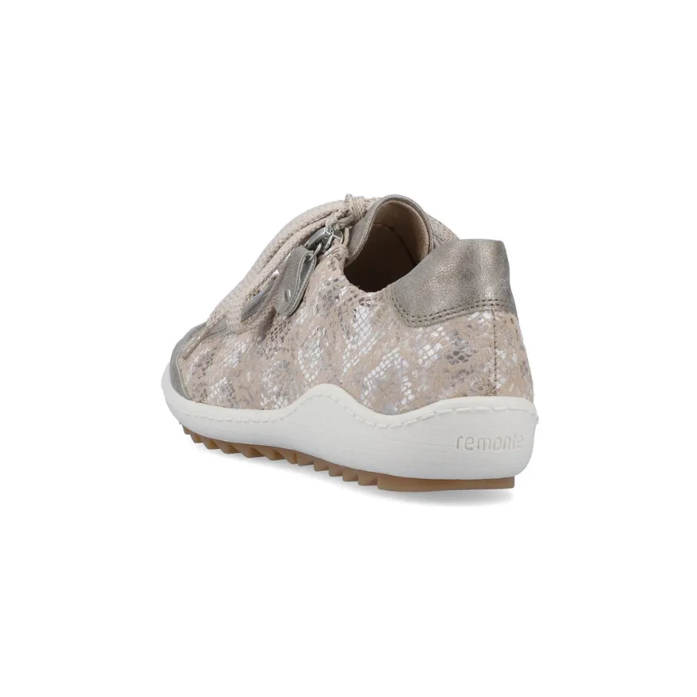 Remonte Liv 02 Beige Metallic Leather Sneaker (Women's)