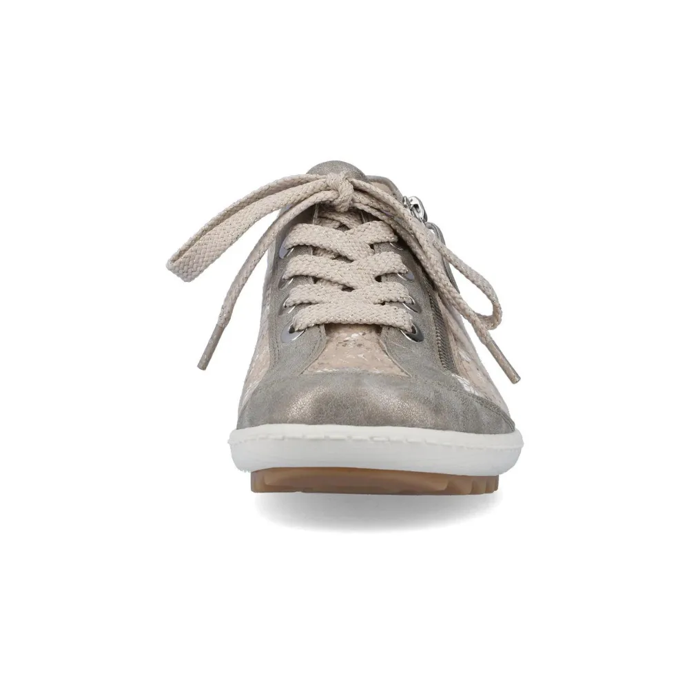 Remonte Liv 02 Beige Metallic Leather Sneaker (Women's)