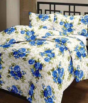 Ricasa Microfiber Reversible Floral Single Bed AC Blanket/AC dohar/Quilt - Pack of 1 Pc (Blue Bunch, Single)