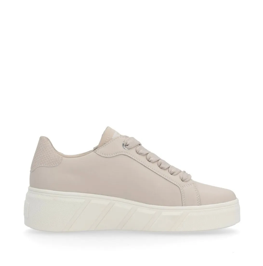 Rieker Evolution W0506-31 Blush Pink Leather Flatform Trainer