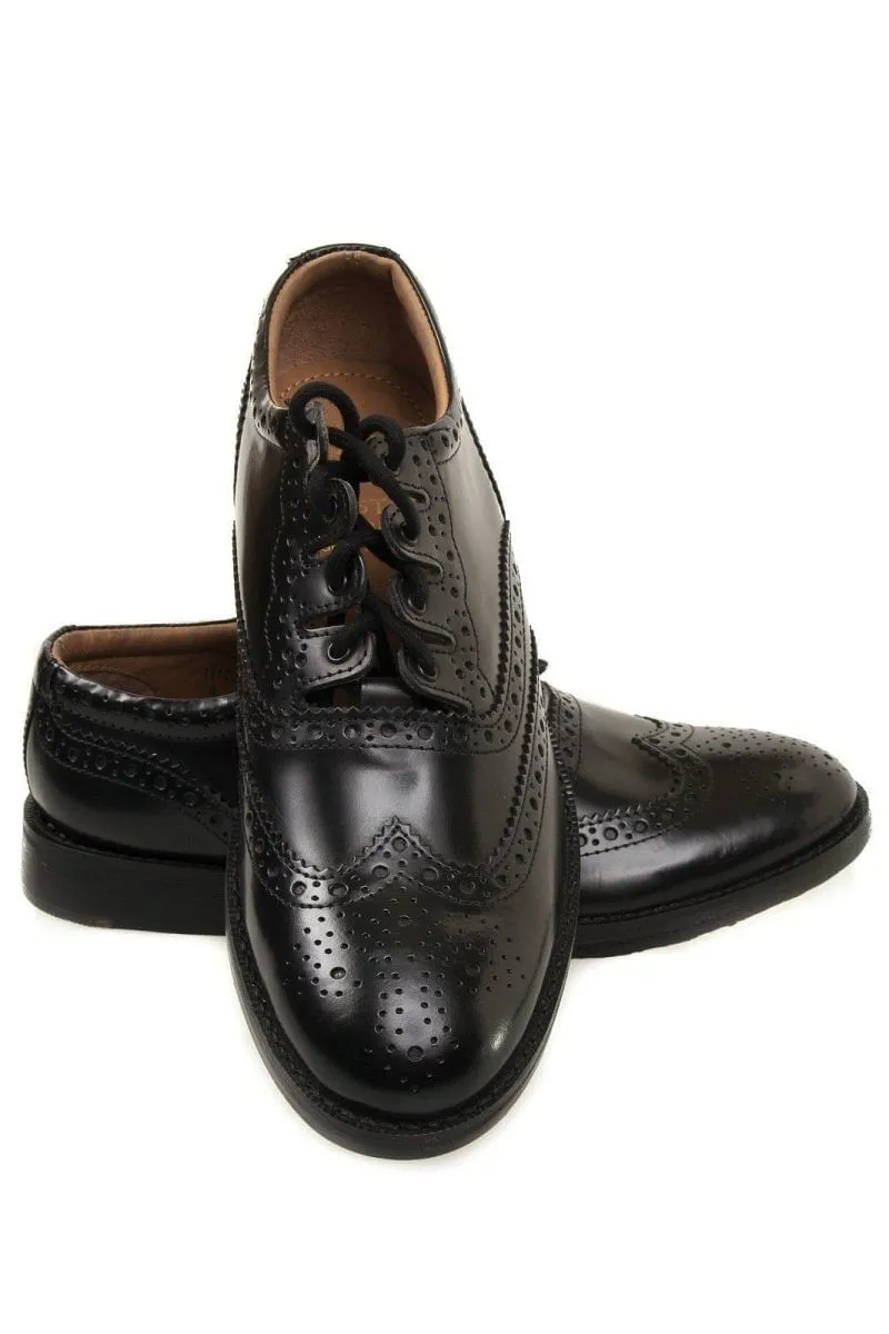 Scottish Ghillie Brogues Kilt Leather Shoes with Leather Sole UK Size 6 - 12