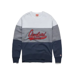 Script Cleveland Indians Stripe Crewneck