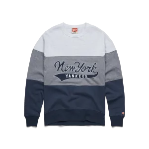 Script New York Yankees Stripe Crewneck