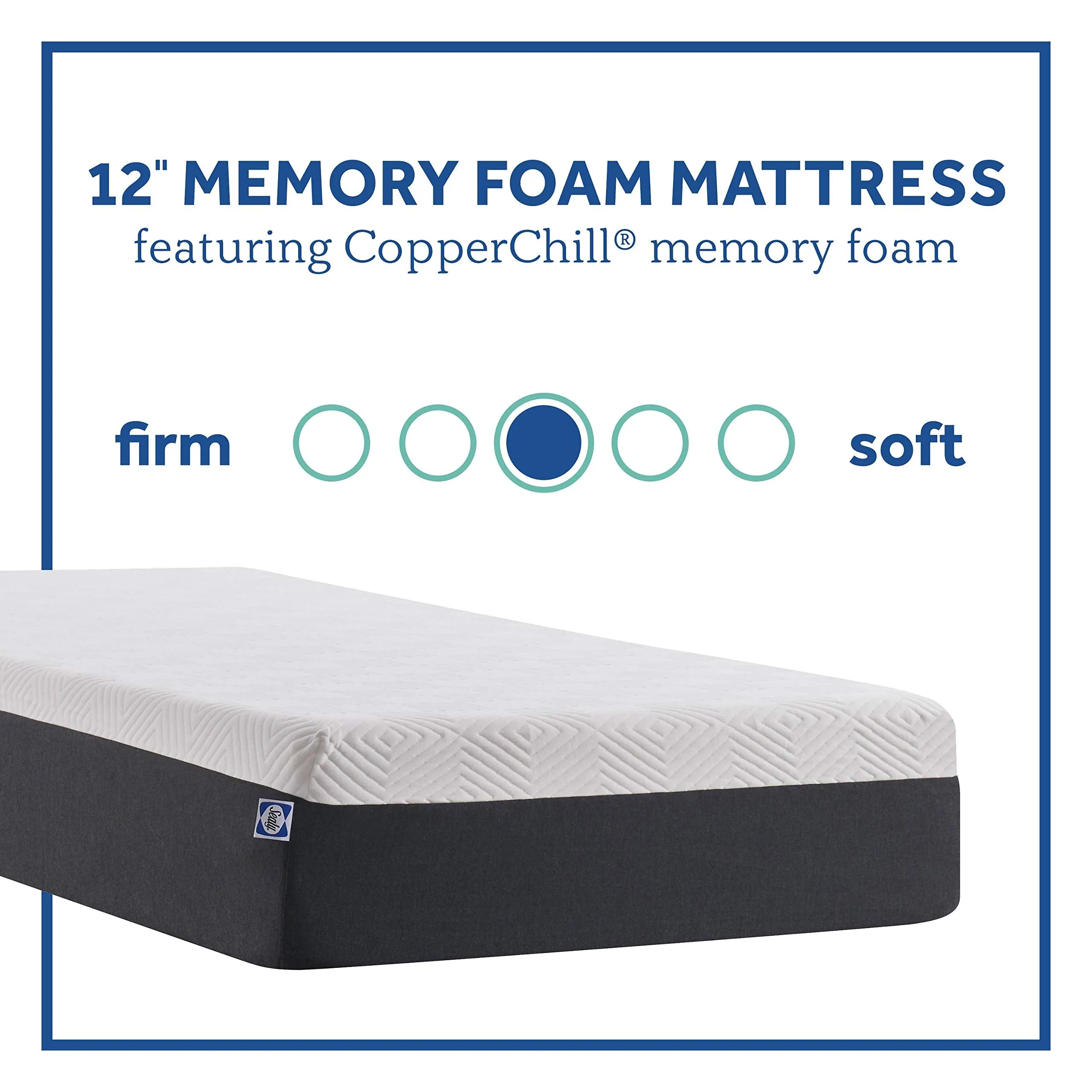 Sealy, 12-Inch, Memory Foam Bed in a Box, California King.