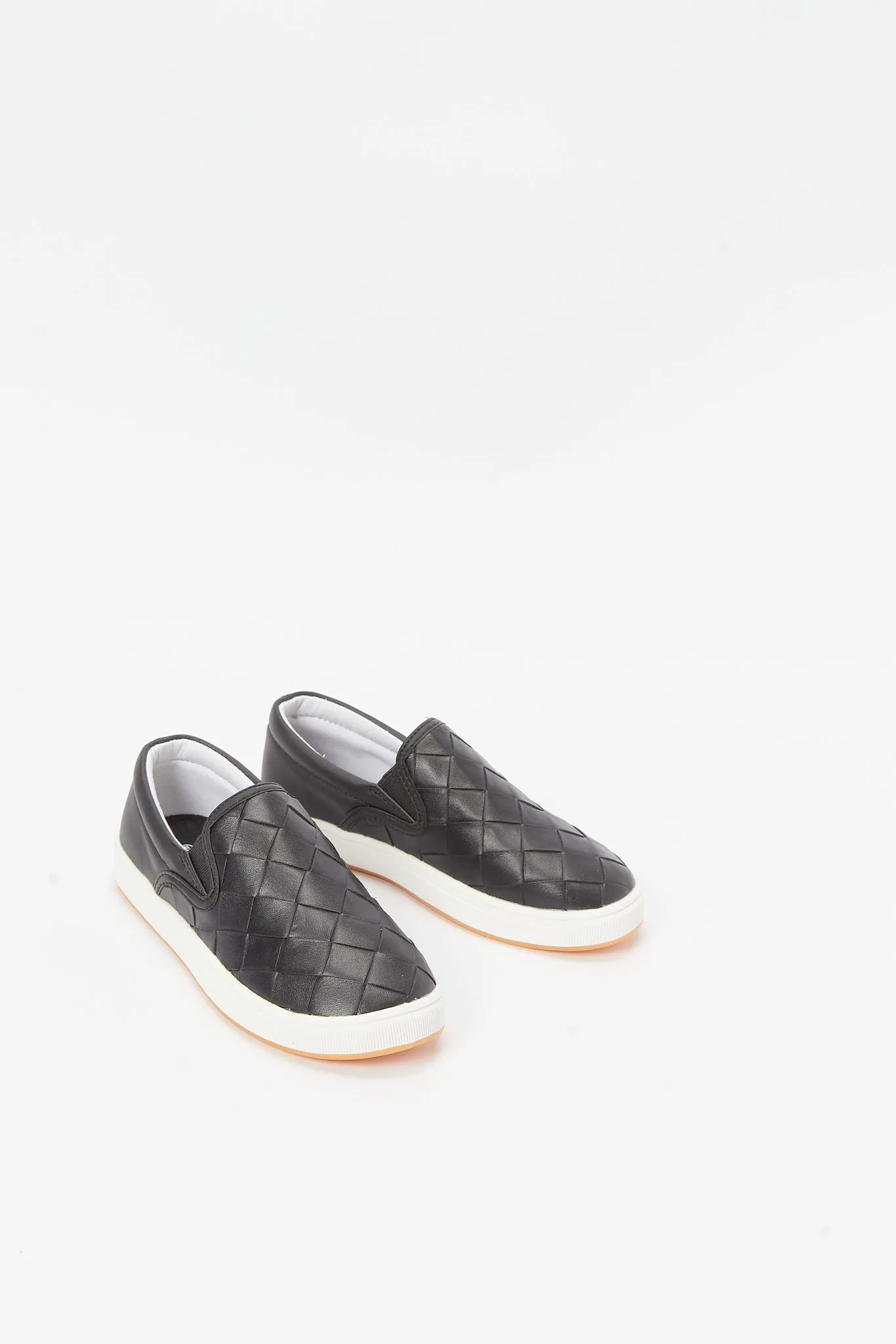 Senior Boys Black Woven Brogues