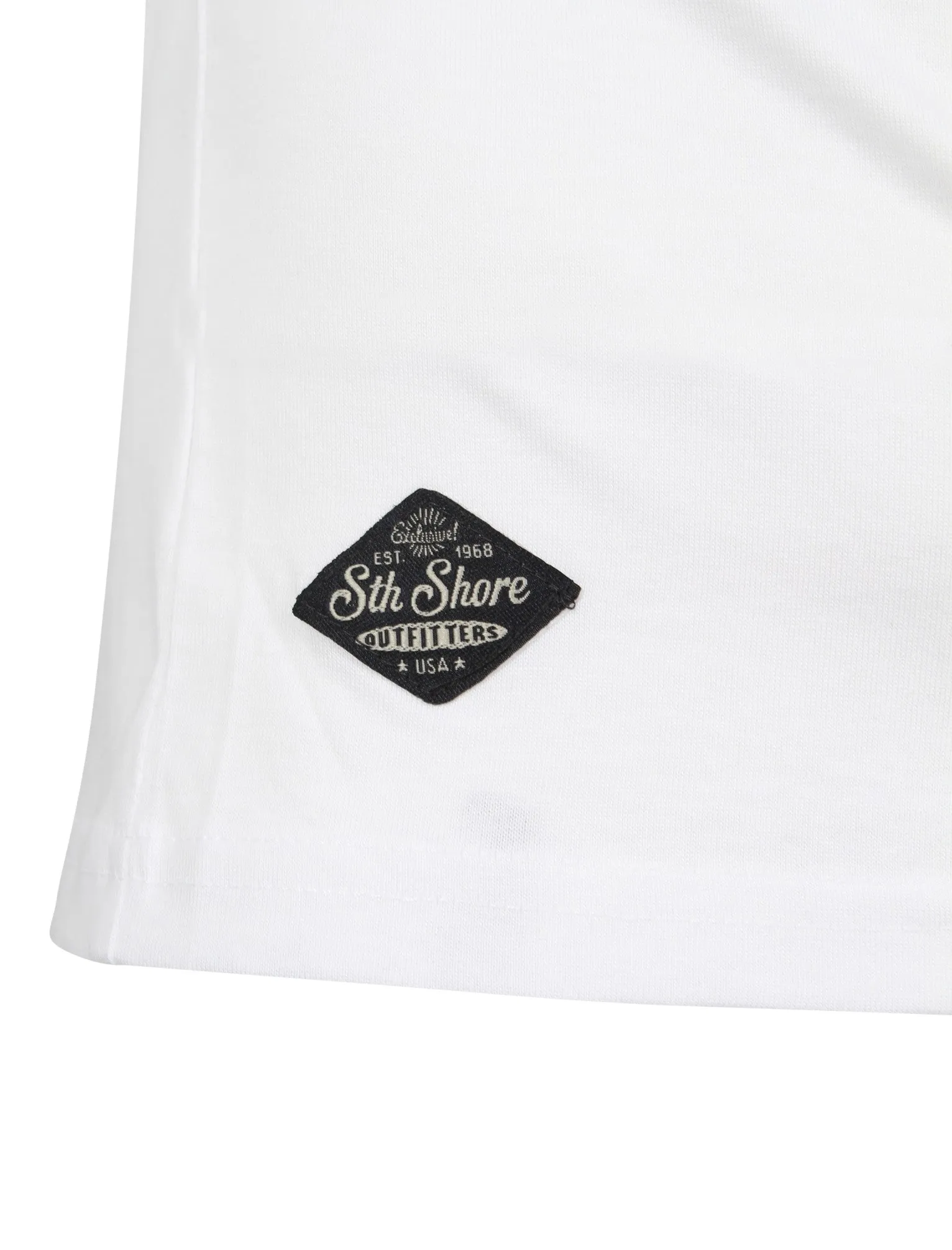 Shack Motif Cotton Crew Neck T-Shirt In Optic White - South Shore