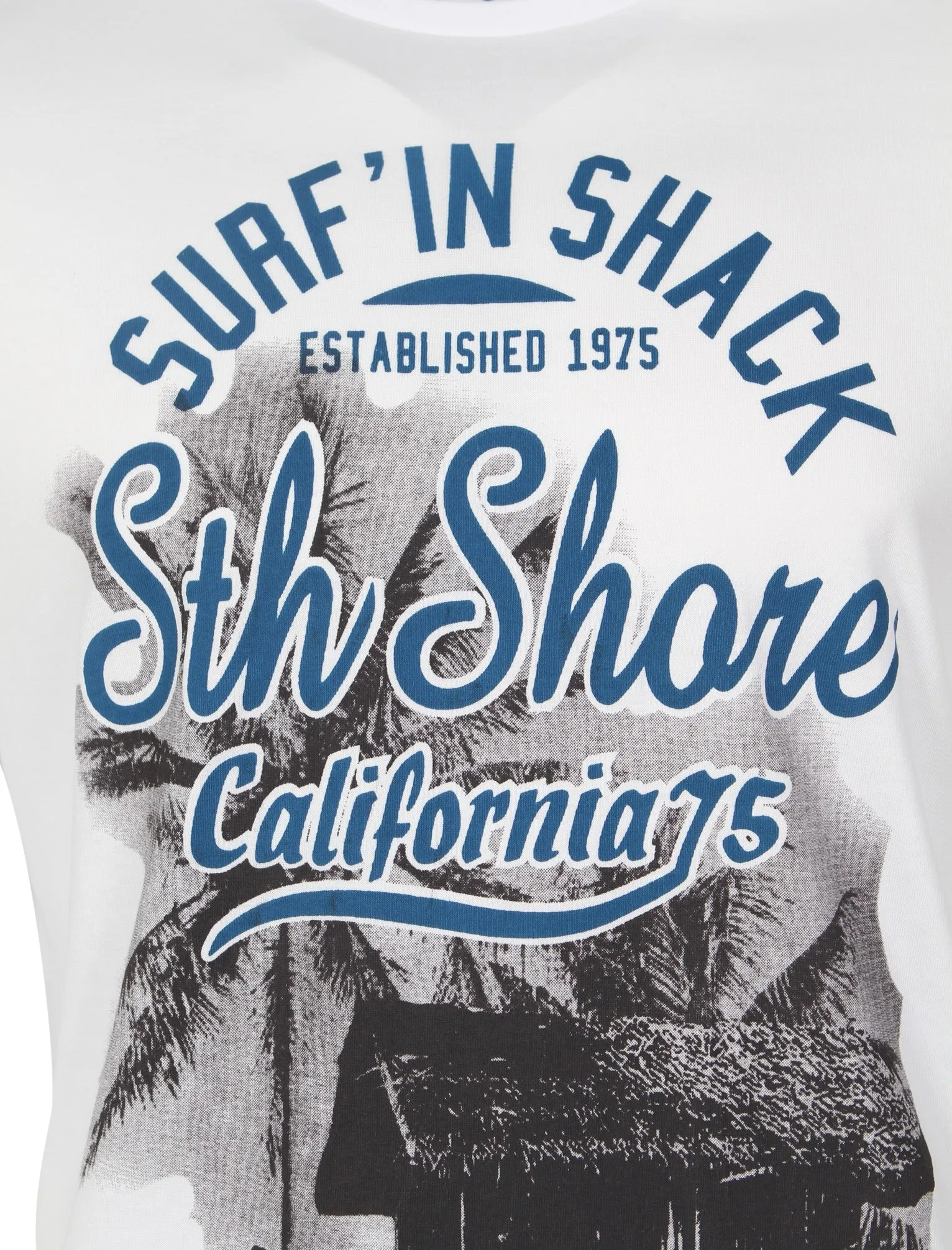 Shack Motif Cotton Crew Neck T-Shirt In Optic White - South Shore