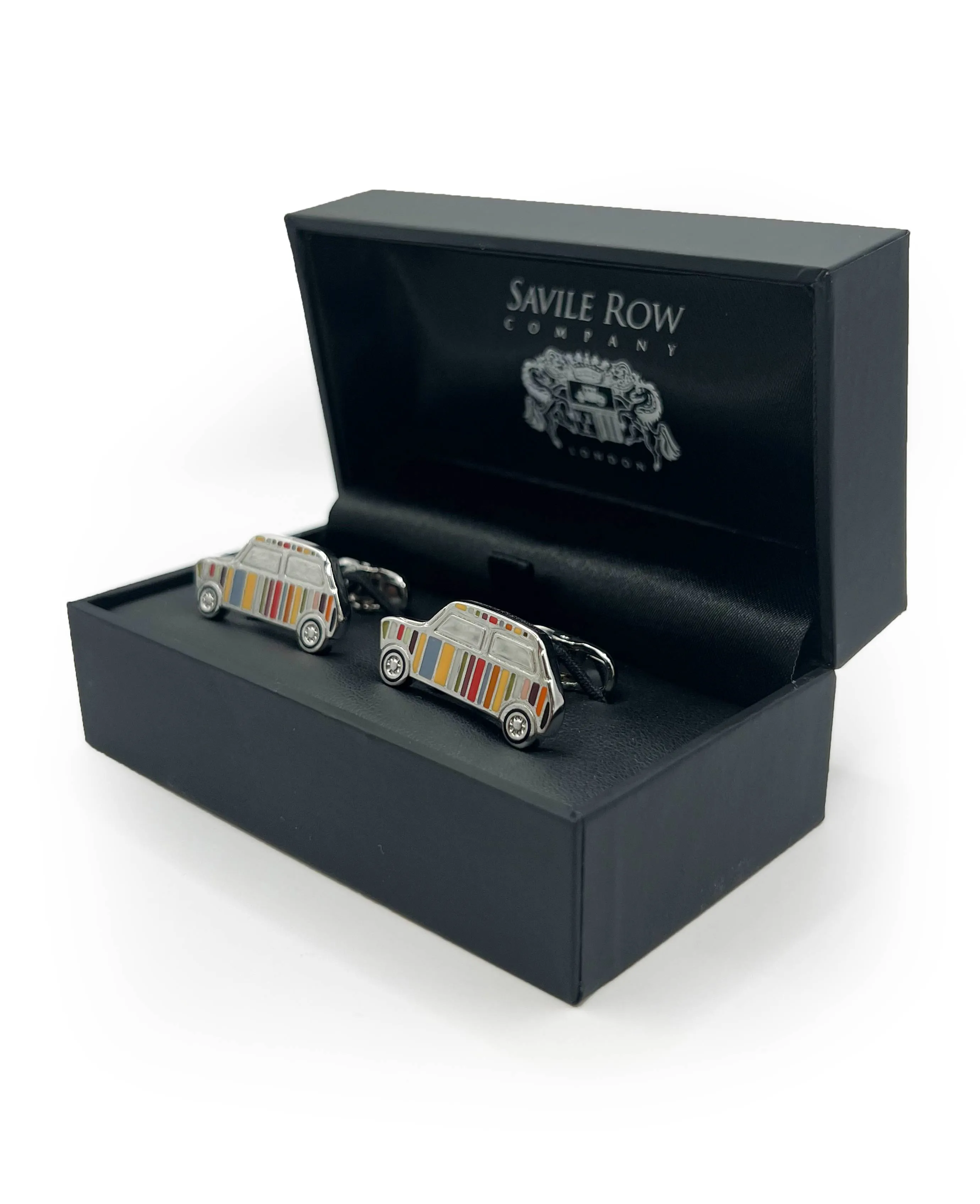 Silver Tone Rhodium Plated Car Cufflinks