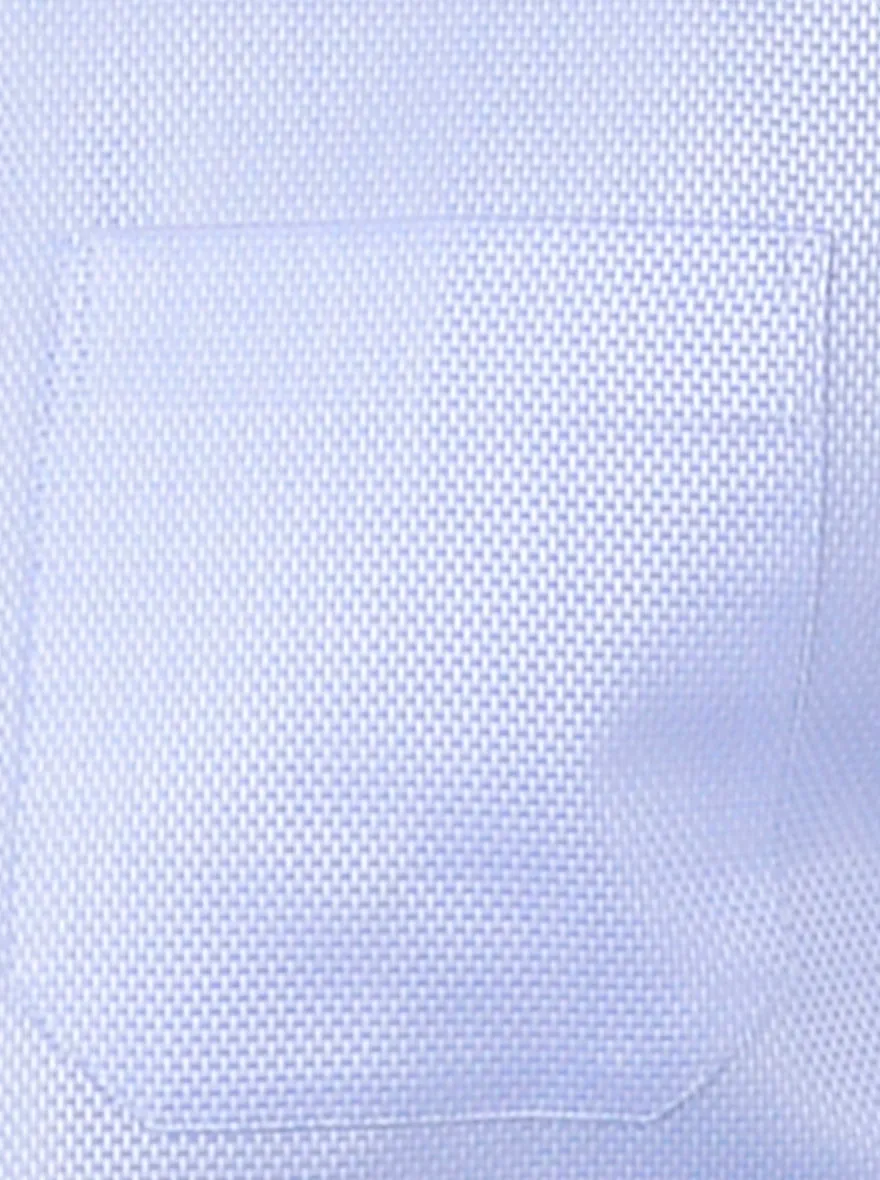 Sky Blue Self Textured Slim Fit Formal Shirt | JadeBlue