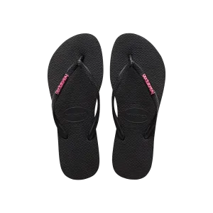 Slim Logo Metallic Flip Flops