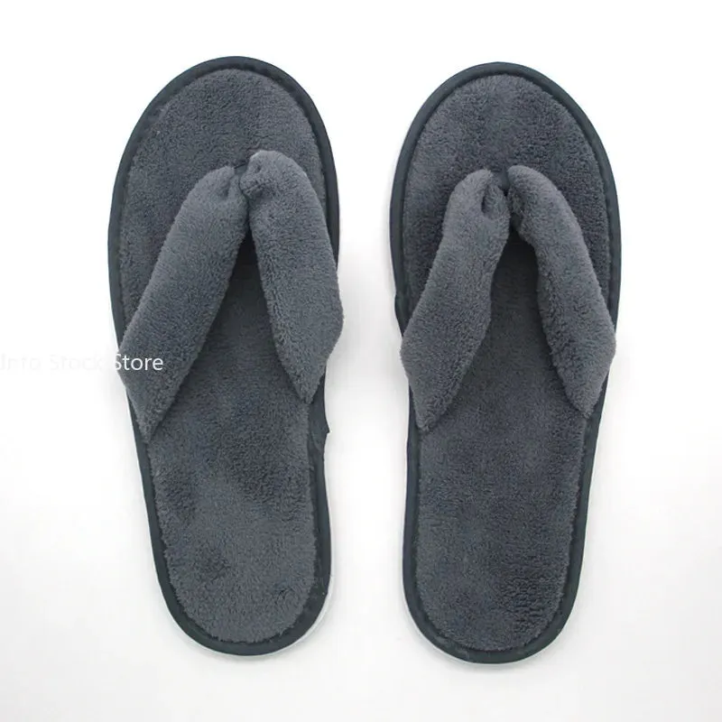 Soft Winter Hotel Slippers Men Women Travel Disposable Cotton Flip-Flops Home Hospitality Soft SPA Guest Slides