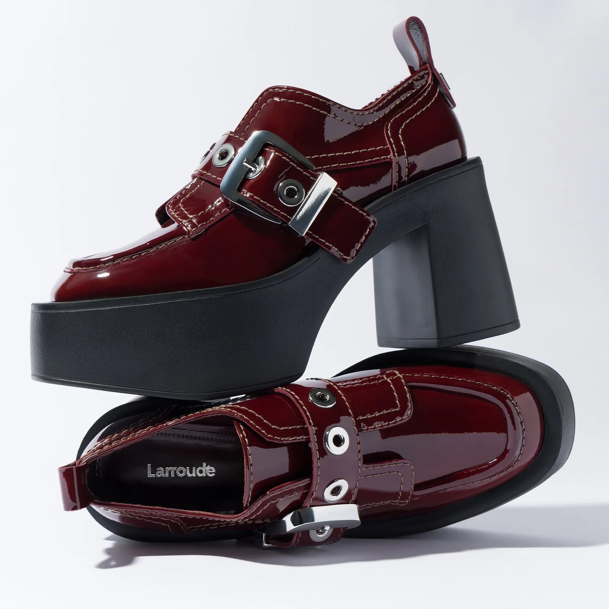 Stewart Platform Oxford In Carmin Patent Leather