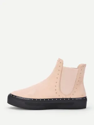 Studded Detail Flatform Chelsea Boots