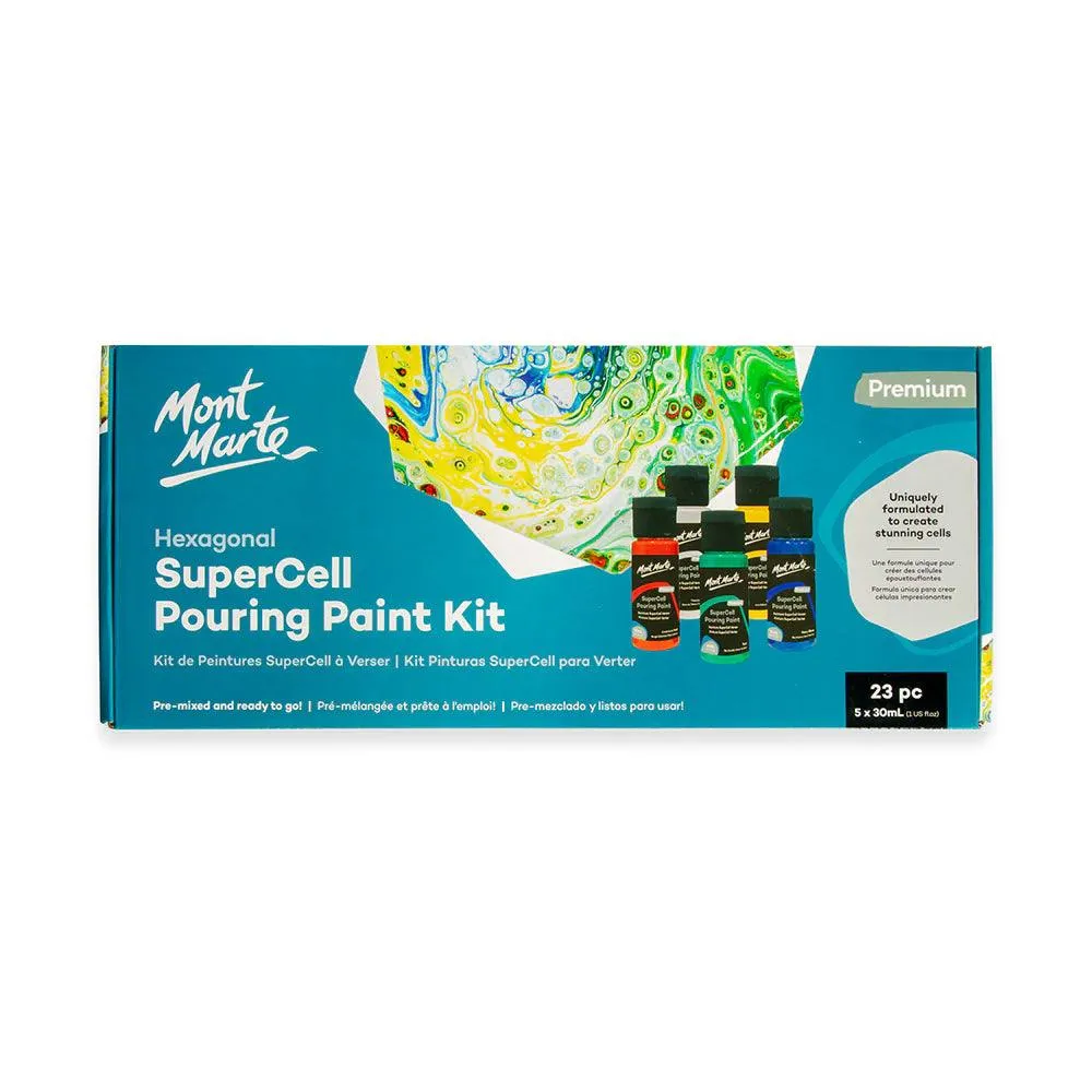 SuperCell Pouring Paint Kit Premium 23pc - Mont Marte