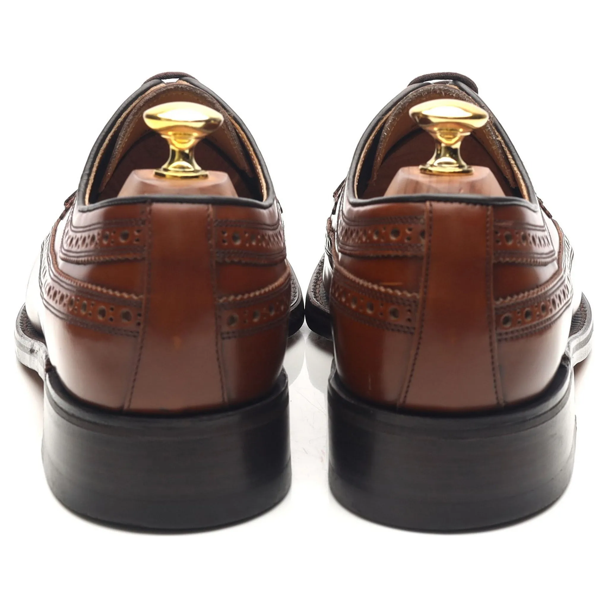 Tan Brown Leather Derby Brogues UK 8 F