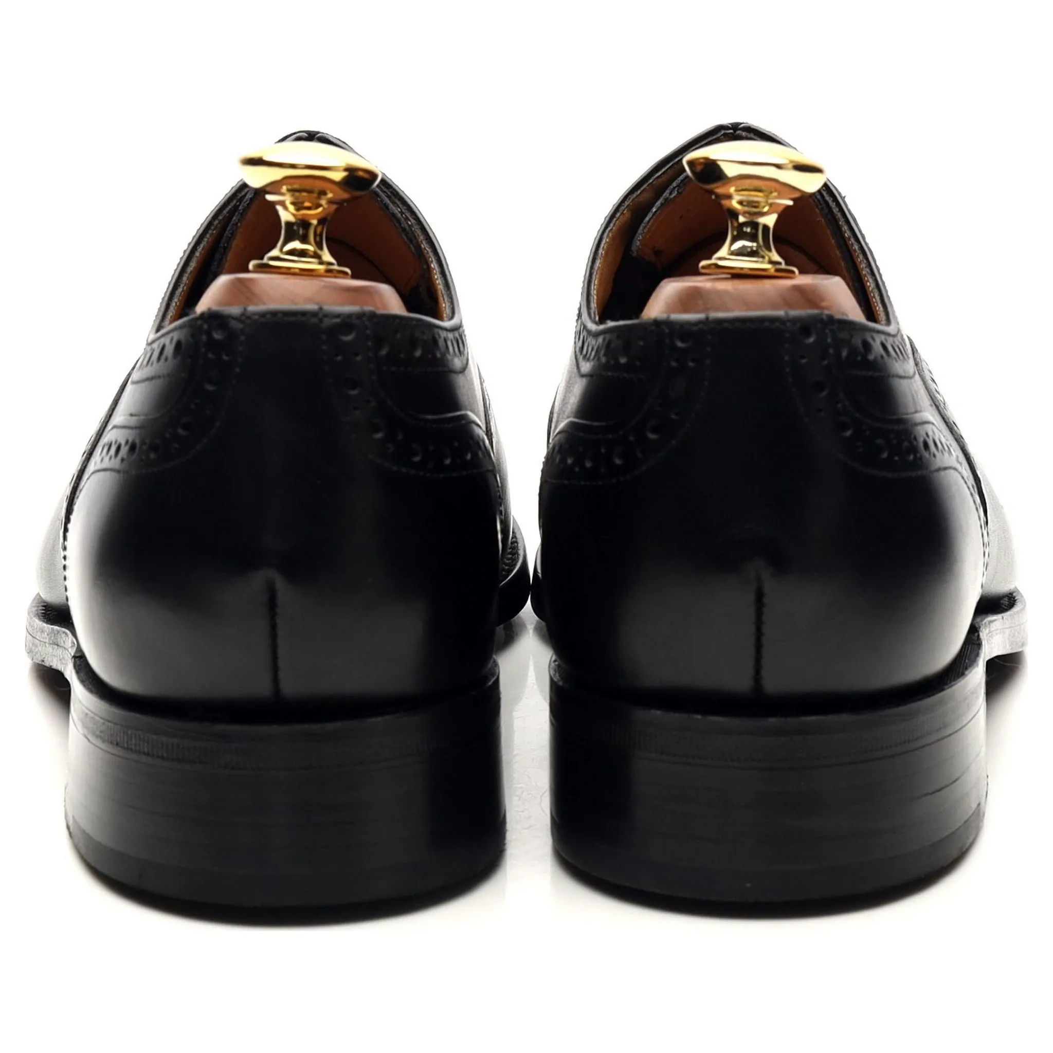 'Tiverton' Black Leather Oxford Semi Brogues UK 6 FX