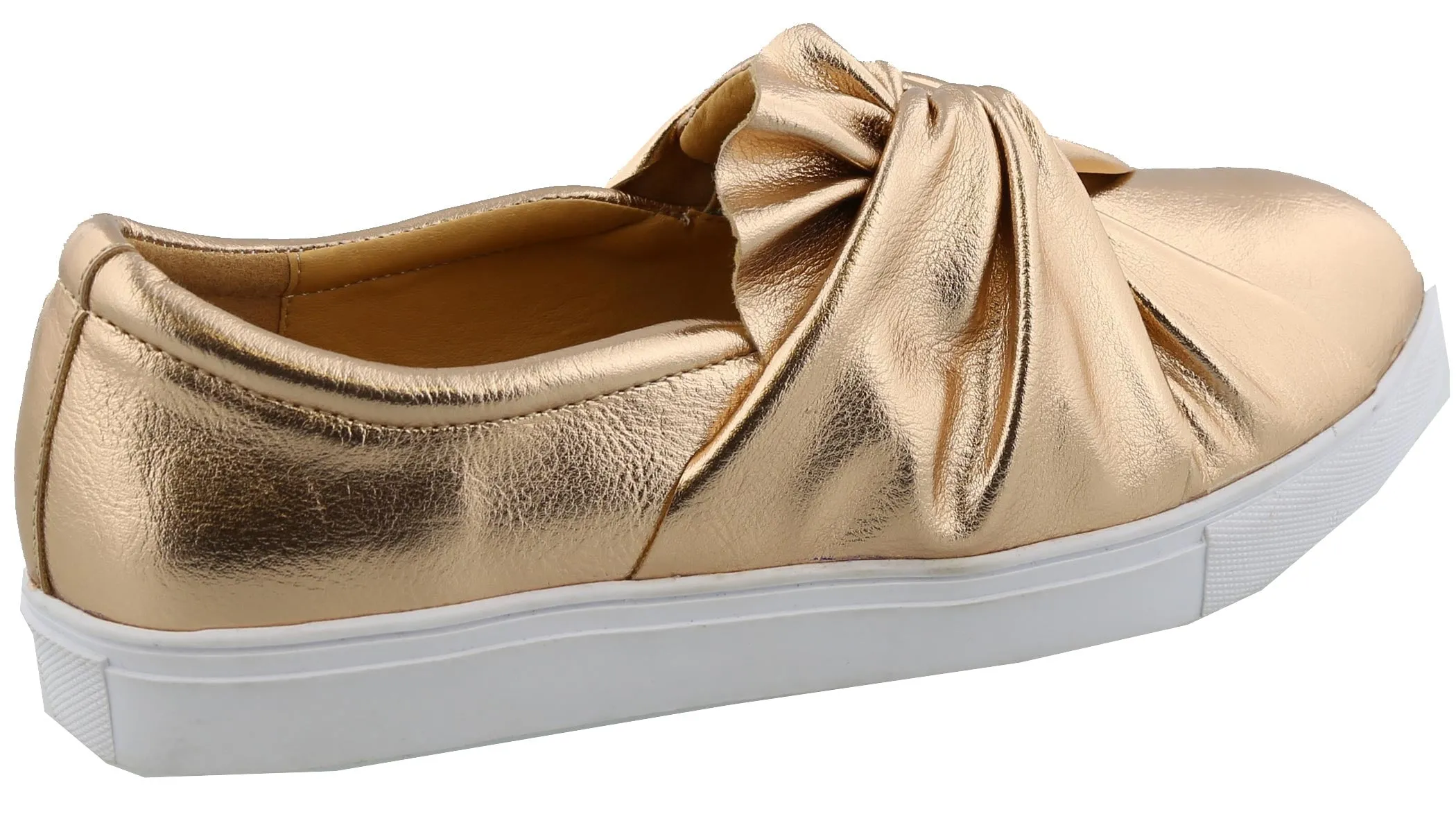 Top Moda Women's Slip On Ruched Knot Flatform Fashion Sneaker