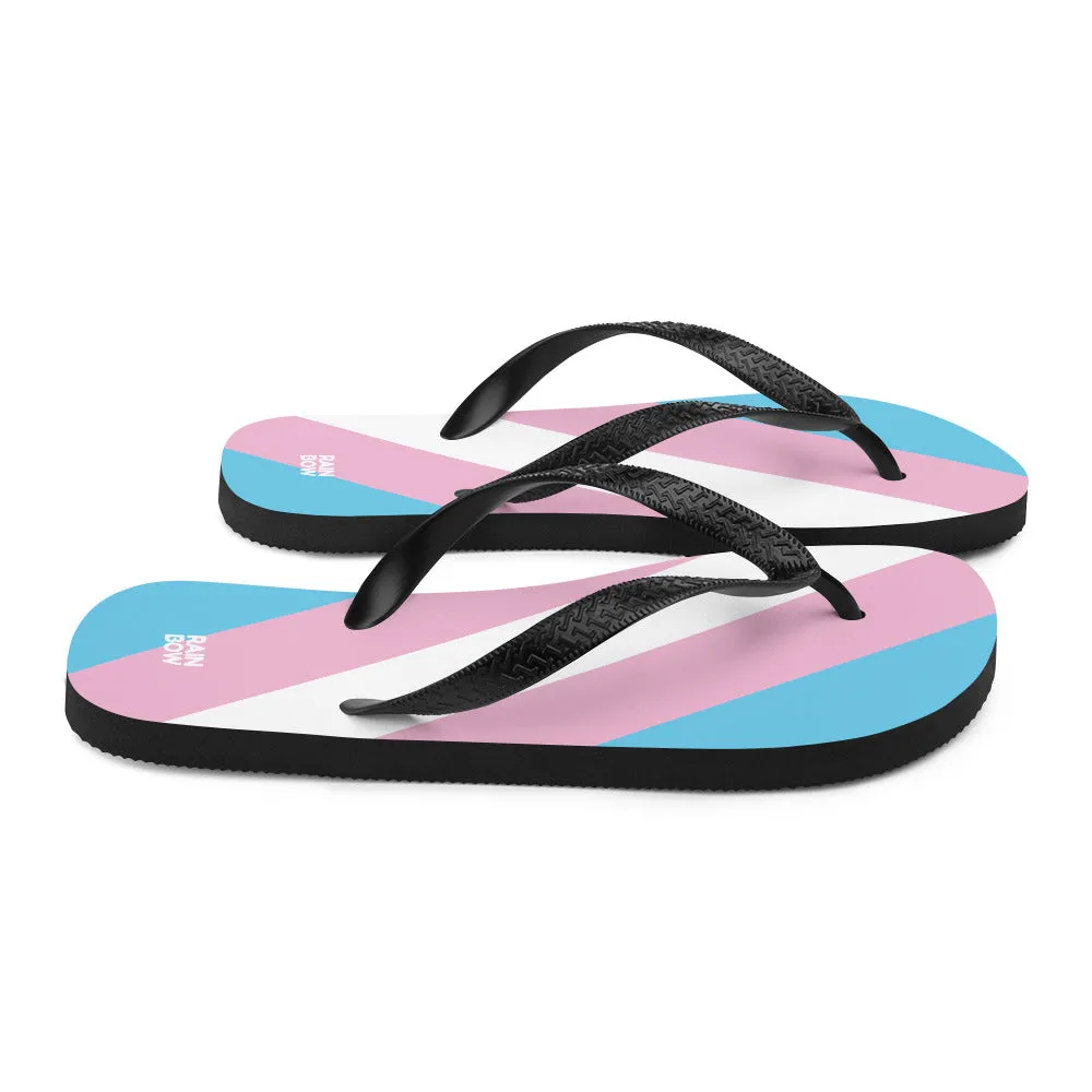 Trans Diagonal Pride Flag Flip-Flops