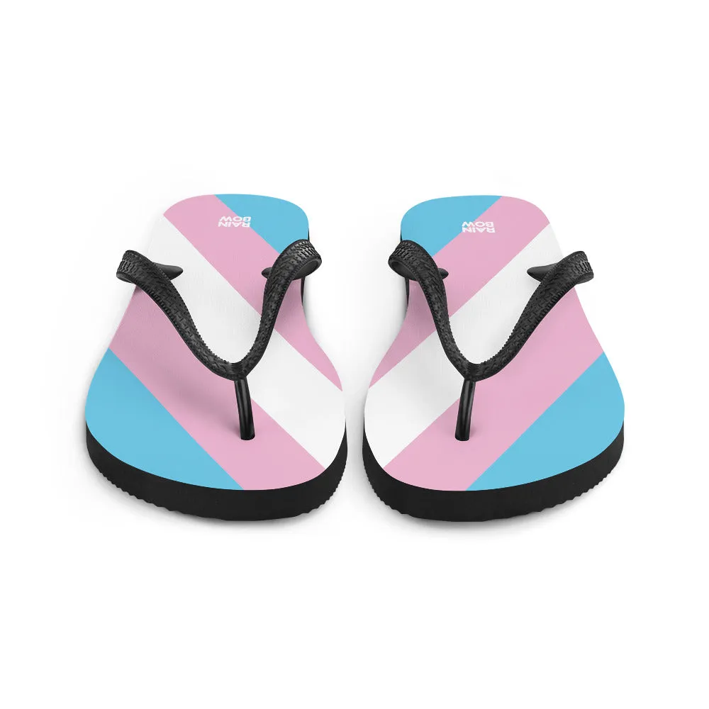 Trans Diagonal Pride Flag Flip-Flops