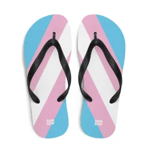 Trans Diagonal Pride Flag Flip-Flops