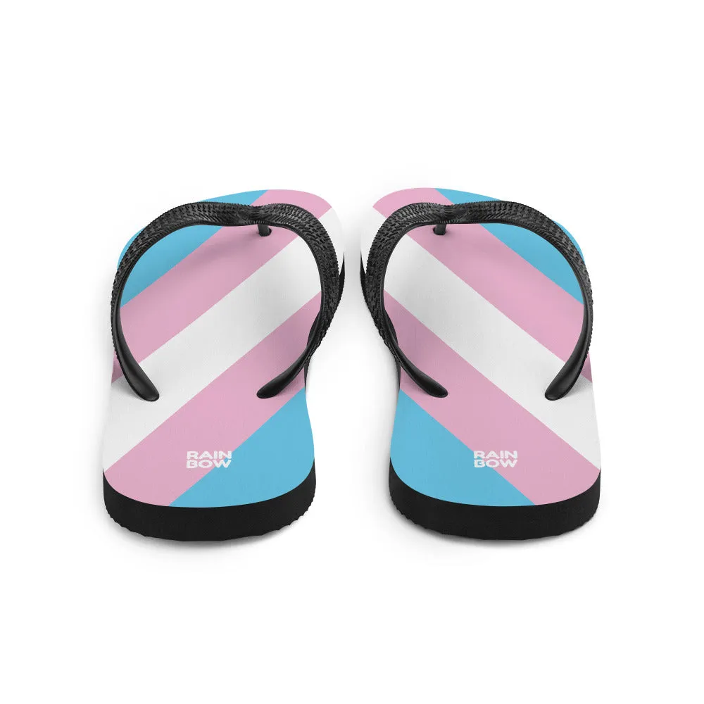 Trans Diagonal Pride Flag Flip-Flops