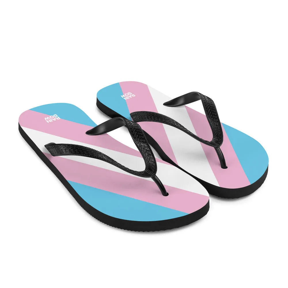 Trans Diagonal Pride Flag Flip-Flops