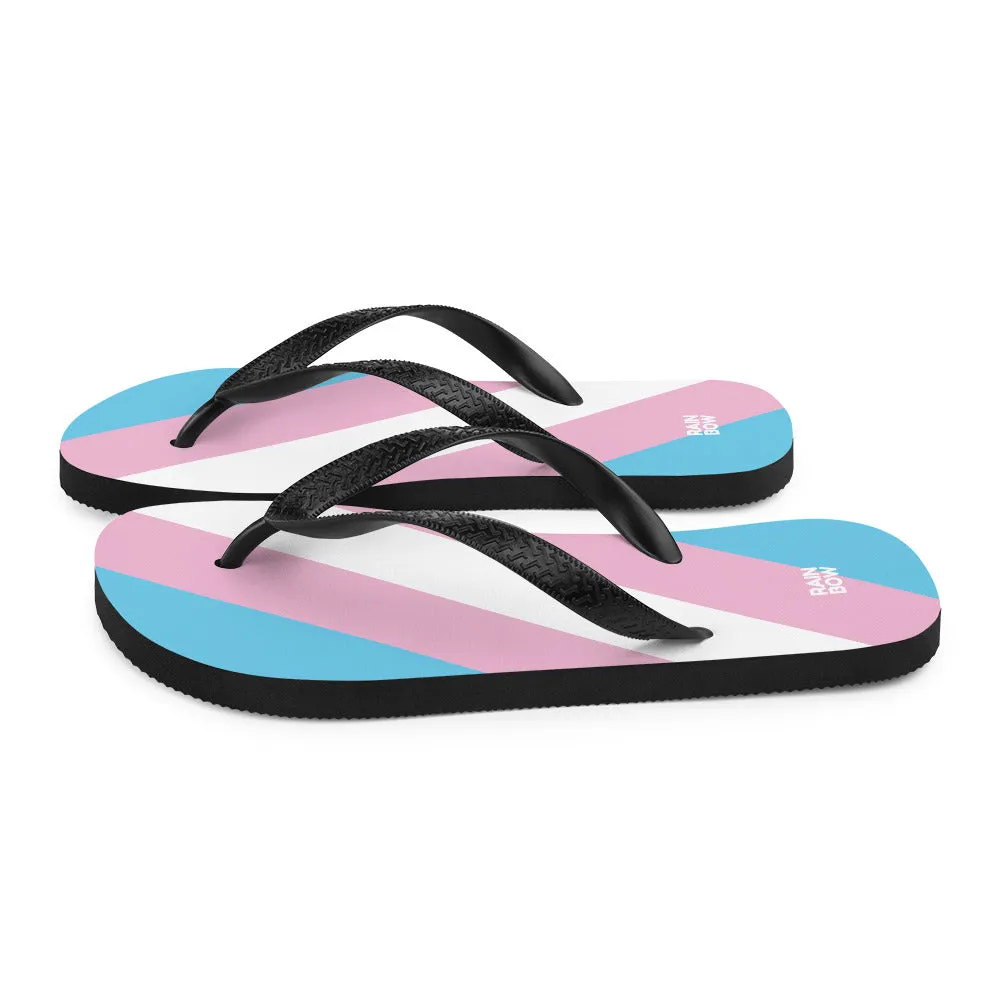 Trans Diagonal Pride Flag Flip-Flops