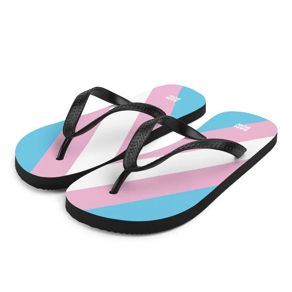 Trans Diagonal Pride Flag Flip-Flops