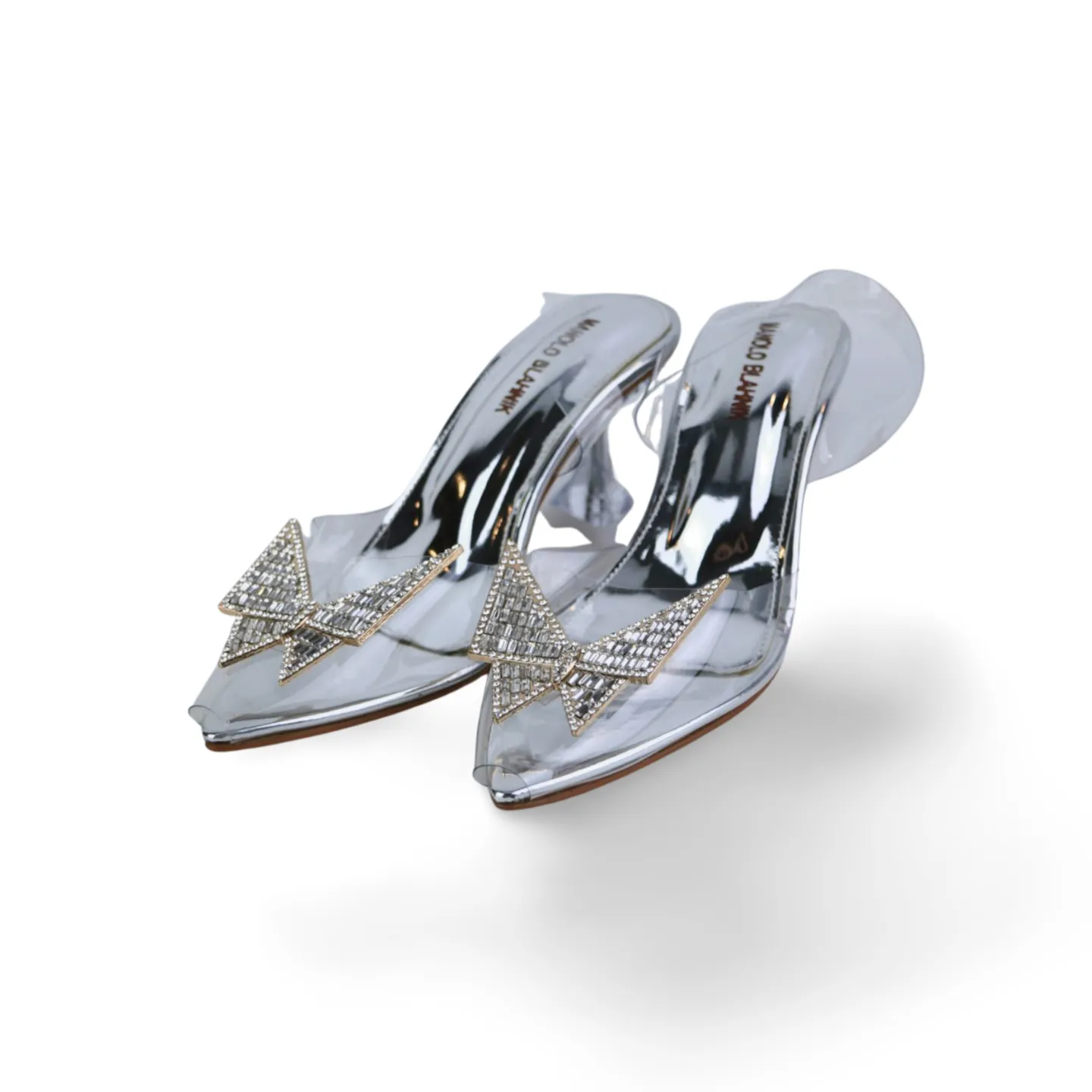 Transparent Rhinestone Butterfly High Heels Women Court Shoes-1020