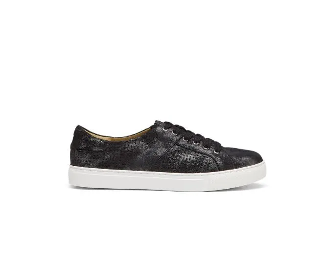 Trask Lindsey Sneaker Black Metallic Suede