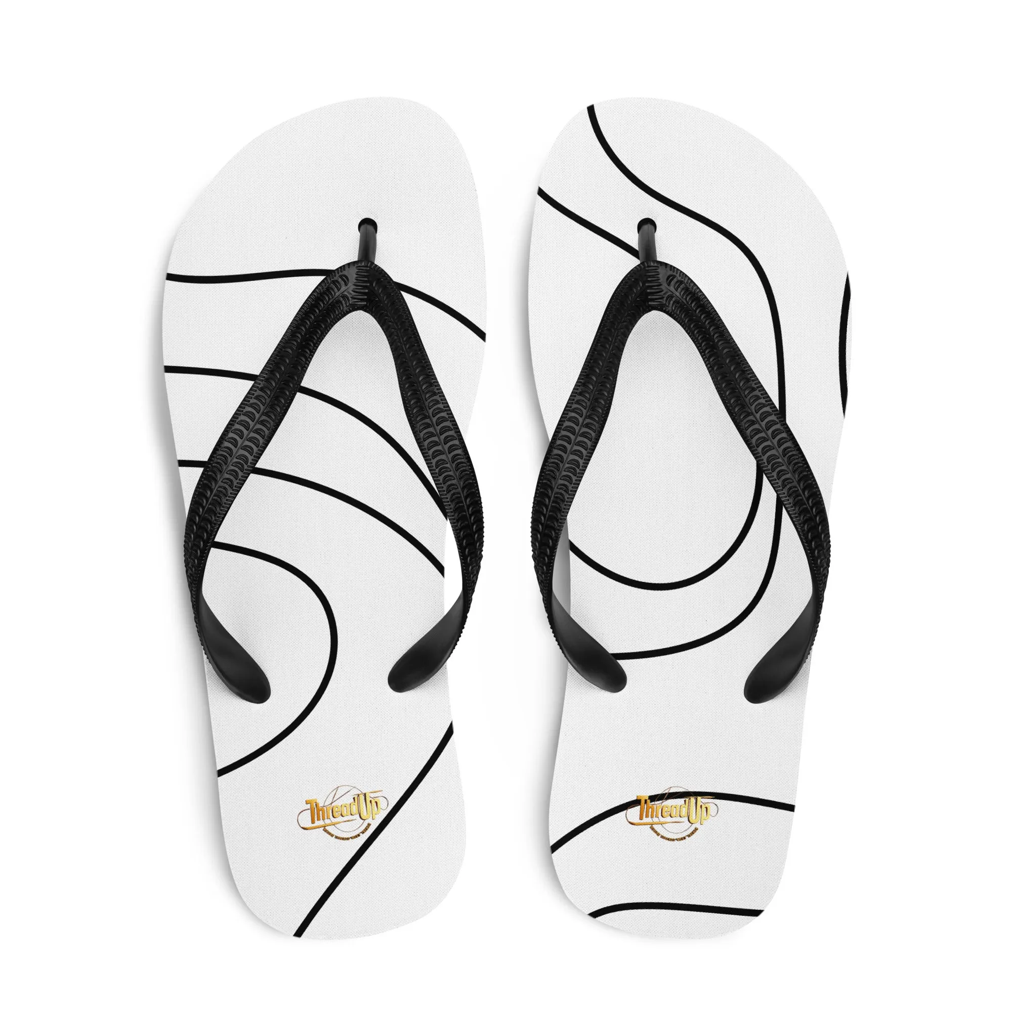 Unisex Flip-Flops - Black Doodle