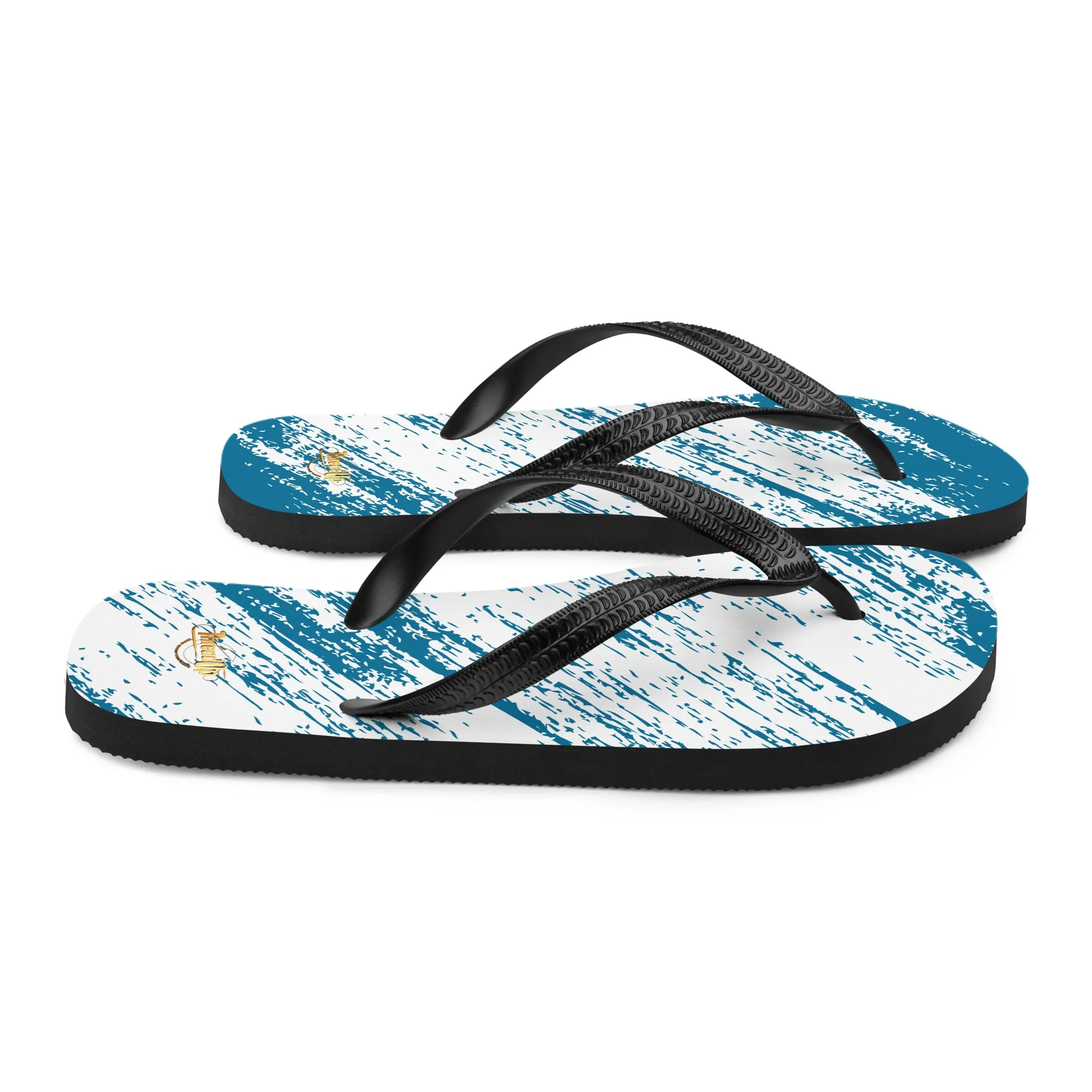 Unisex Flip-Flops - Blue & White