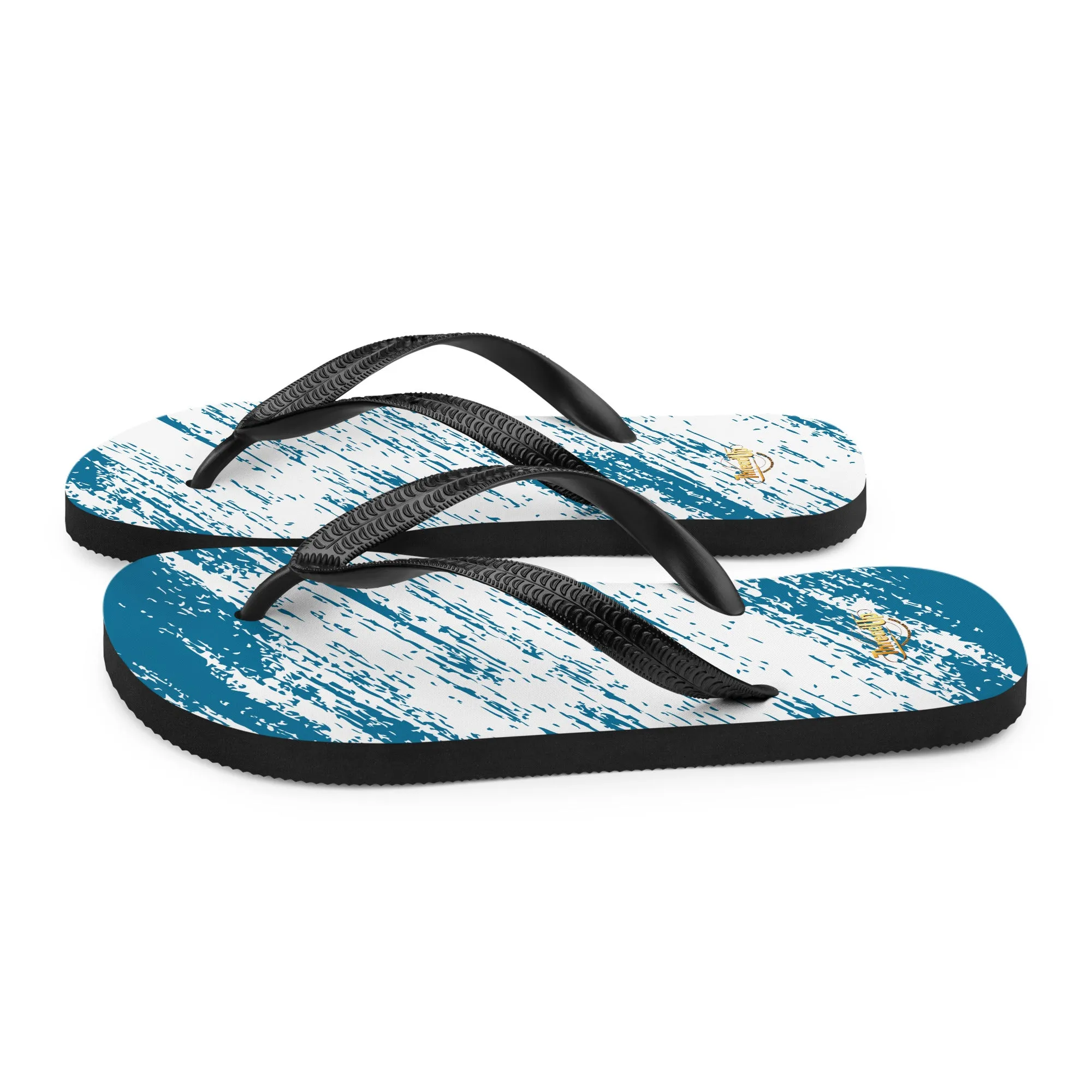 Unisex Flip-Flops - Blue & White