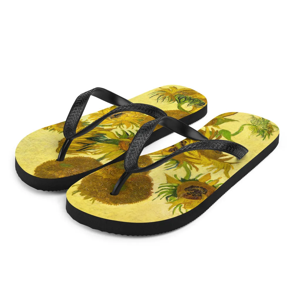 Van Gogh Sunflowers Flip-Flops