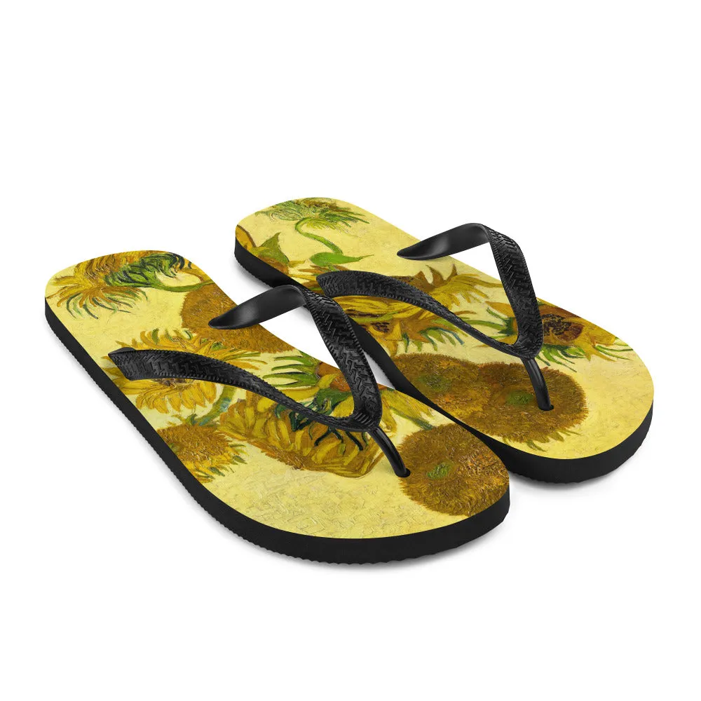 Van Gogh Sunflowers Flip-Flops