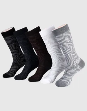 Versicolored Crew Socks 5 Pack