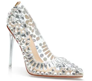 Visual Illusion Embellished Stiletto Pump