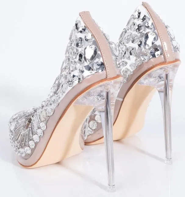 Visual Illusion Embellished Stiletto Pump