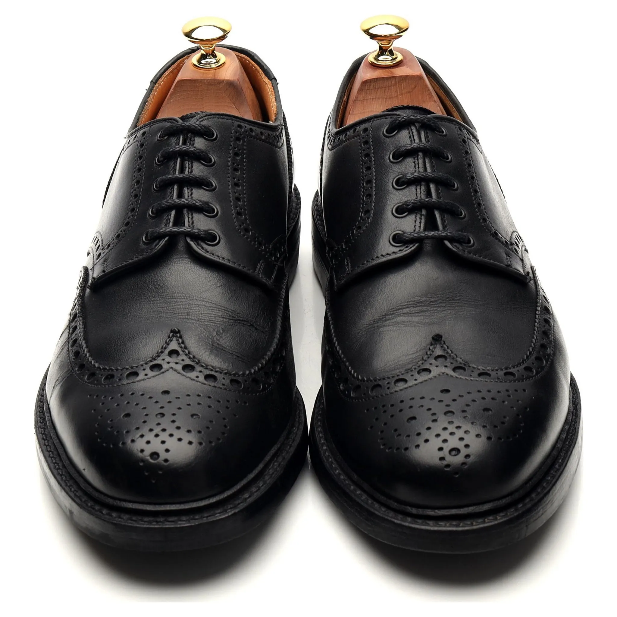 'Warwick' Black Leather Derby Brogues UK 9.5 F