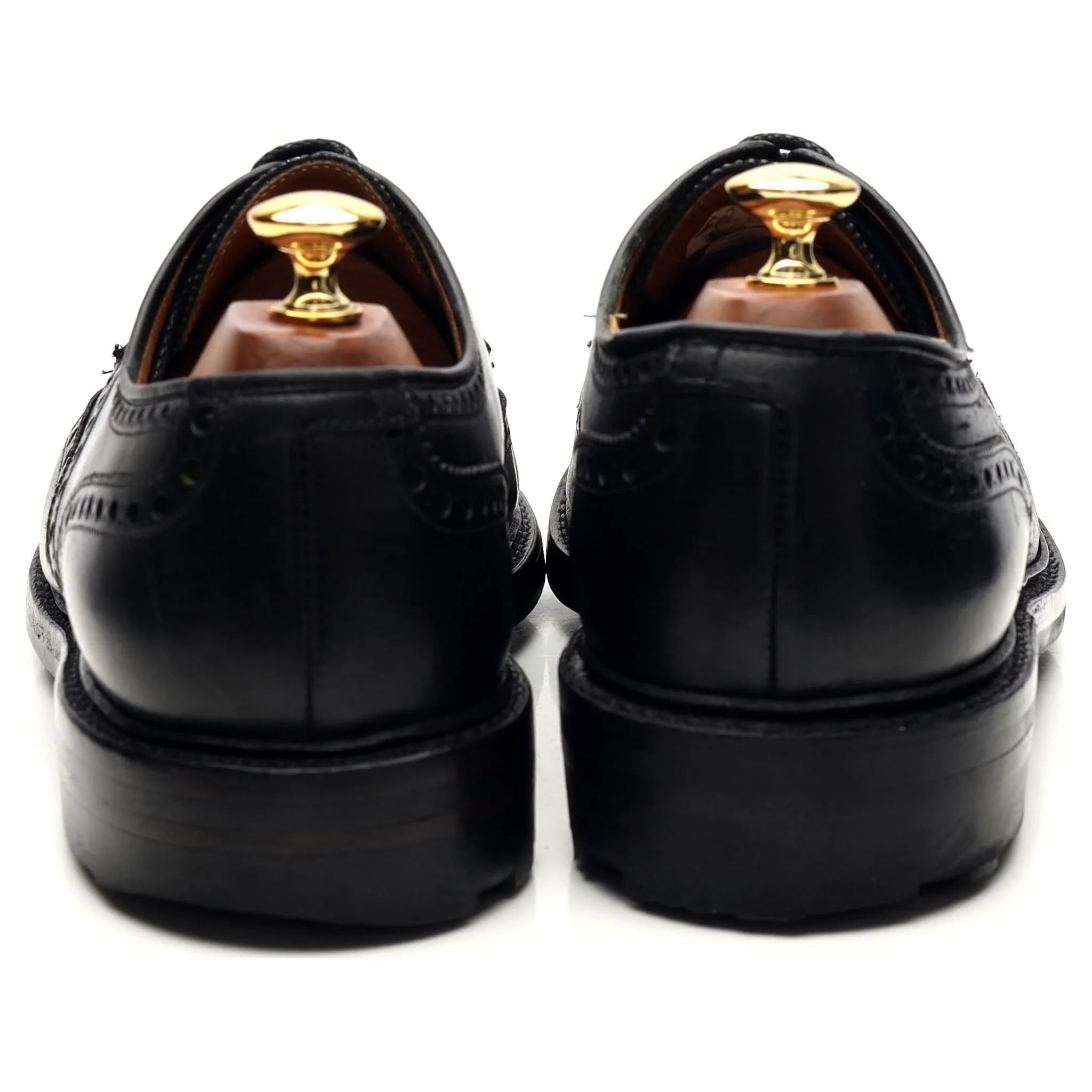 'Warwick' Black Leather Derby Brogues UK 9.5 F