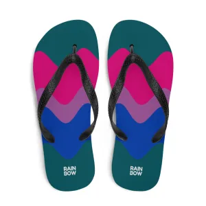 Wavy Bisexual Pride Flag Flip-Flops