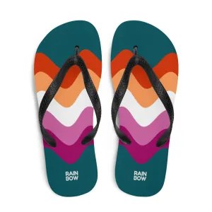 Wavy Lesbian Flag Flip-Flops