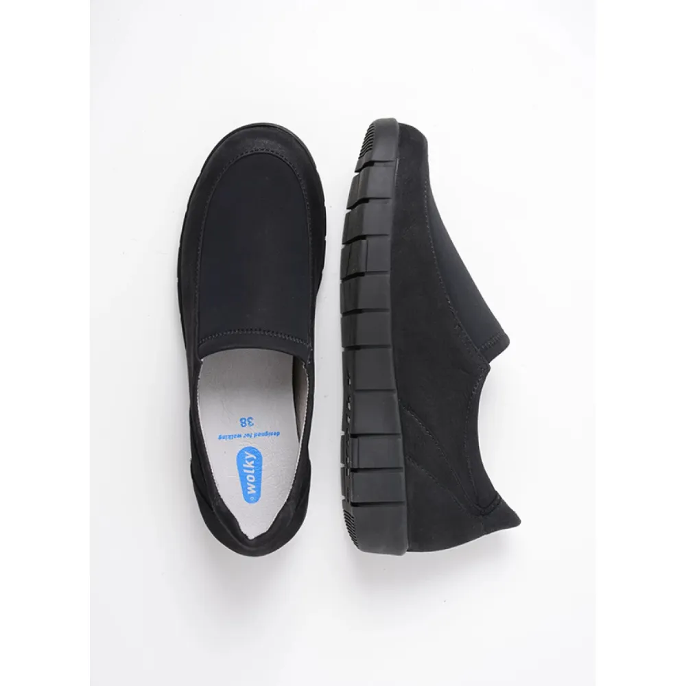 Wolky Salton Black Nubuck Loafer (Women's)