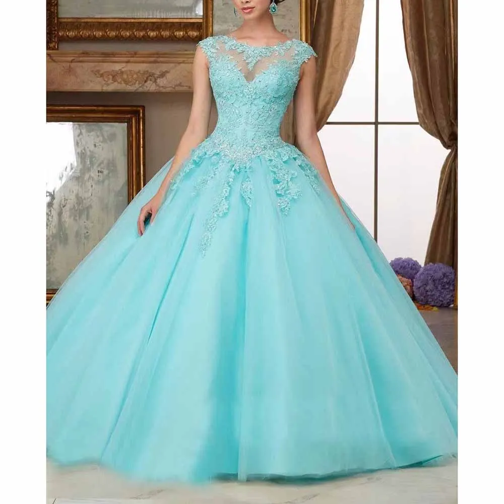 Women A Line Party Prom Dresses A line Formal Appliques Prom Ball Gown