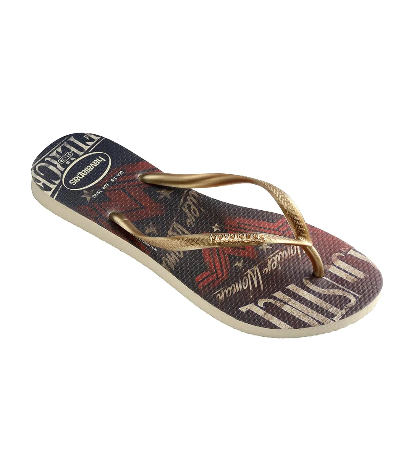 Women's Slim Heroinas Flip Flops Beige/Red