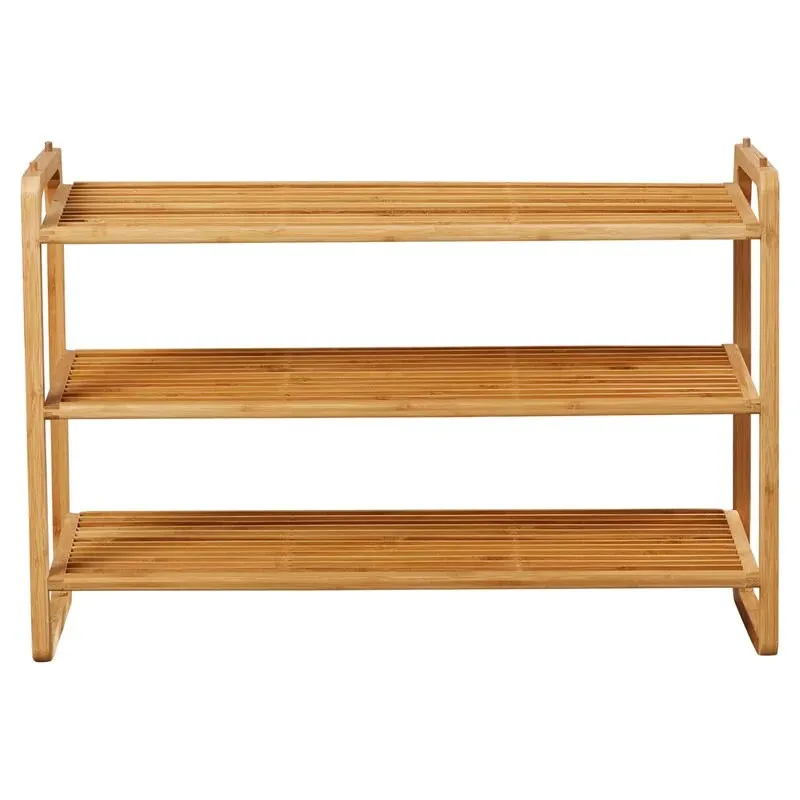 Wooden Shoe Stand 3 Tier 12 Pair Shoe Rack storage entryway rack