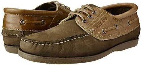 Woodland Men's Dbrown Leather Boat Shoes - 9 UK/India (43 EU)