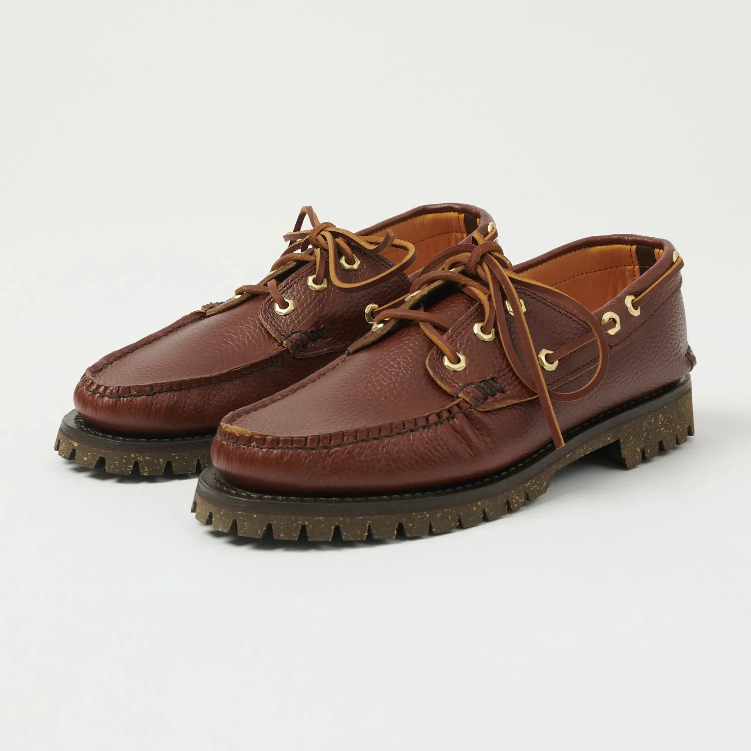 Yuketen Hex Eye w/ Lug Sole Boat Shoe - Grizzly Brown