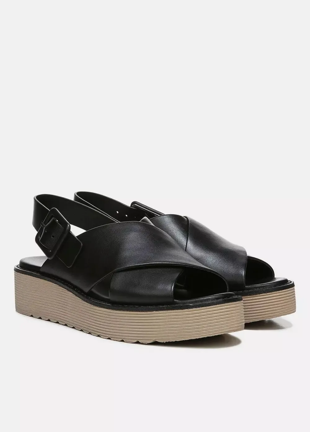 Zena Leather Platform Sandal - Black